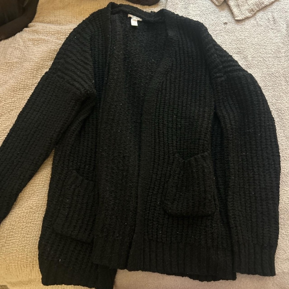 Cozy Black Knit Cardigan